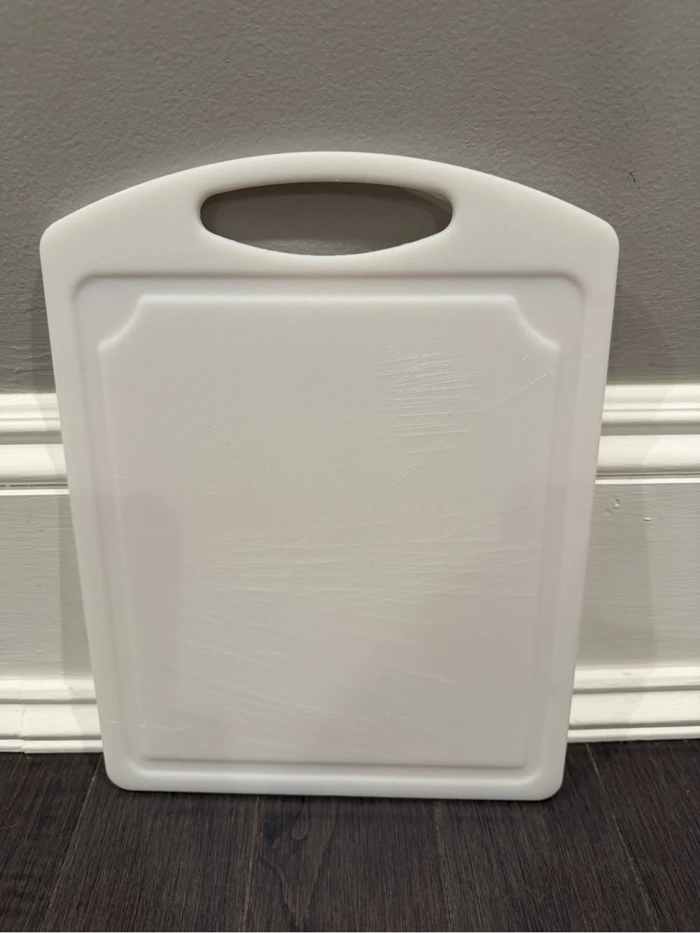 Cuisinart White Plastic Cutting Board with Handle Kitchen Tools